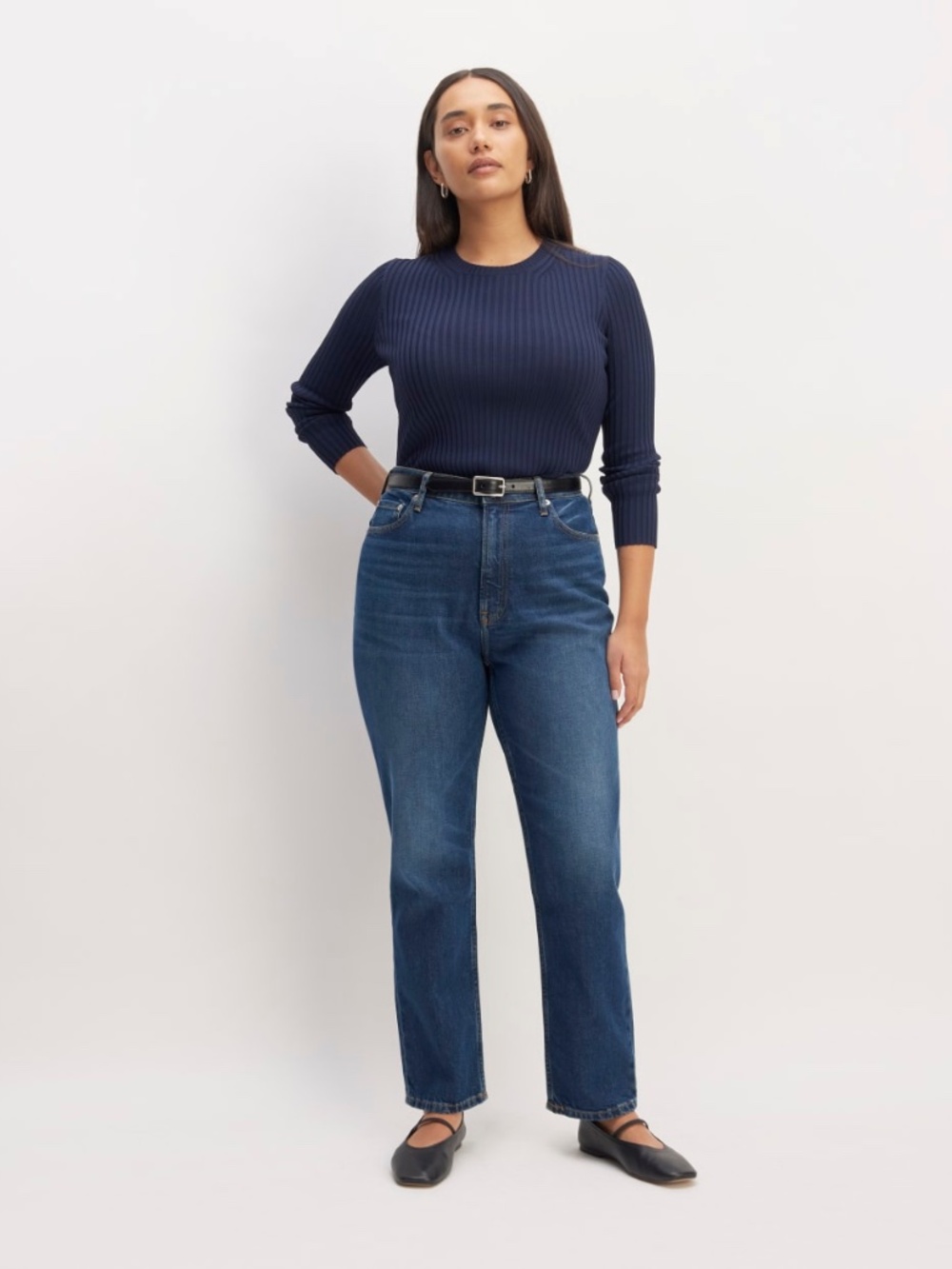 Everlane Women's Cheeky Hourglass Jean in Vintage Dark, Size 35, Cotton